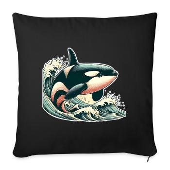 Orque Épaulard - Housse de coussin décorative 45 x 45 cm - noir - Devant