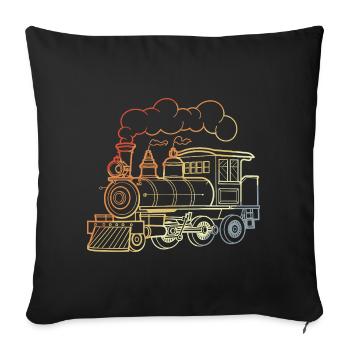 Steam locomotive vintage look - Sofa pillowcase 17,3'' x 17,3'' (45 x 45 cm) - black - Front