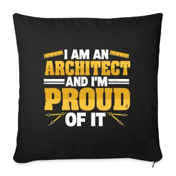 Architect - Sofa pillowcase 17,3'' x 17,3'' (45 x 45 cm) - black - Front