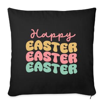 Joyeuses Pâques - Housse de coussin décorative 45 x 45 cm - noir - Devant