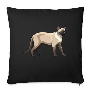 Mignon Voiture Siamois - Chat Autocollant - Housse de coussin décorative 45 x 45 cm - noir - Devant