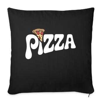 Pizza - Design pour les amateurs de restauration rapide - Housse de coussin décorative 45 x 45 cm - noir - Devant