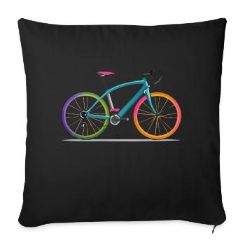 Technical Drawing,Road Bike,Bicycle,Colorful - Sofa pillowcase 17,3'' x 17,3'' (45 x 45 cm) - black - Front