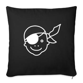 Pirate Eye Patch Flap Pirate Kids Godchild - Sofa pillowcase 17,3'' x 17,3'' (45 x 45 cm) - black - Front