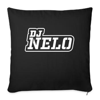 DJ Nelo - Outline Blanc - Housse de coussin décorative 45 x 45 cm - noir - Devant
