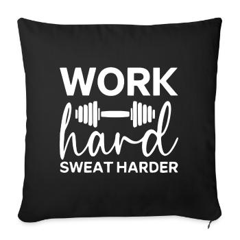 Conception manuscrite de fitness motivant - Housse de coussin décorative 45 x 45 cm - noir - Devant