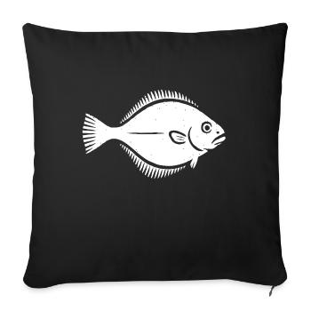 Plaice Flounder - Sofa pillowcase 17,3'' x 17,3'' (45 x 45 cm) - black - Front