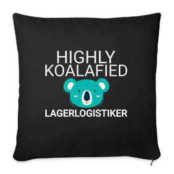 Warehouse logistics company Koalafied - Sofa pillowcase 17,3'' x 17,3'' (45 x 45 cm) - black - Front