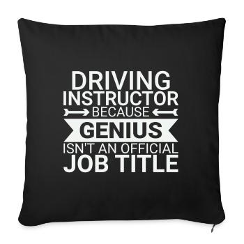 Instructeur de conduite Genius Drive Tutor - Housse de coussin décorative 45 x 45 cm - noir - Devant