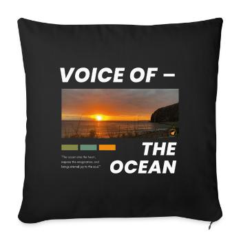 Sunset over the Ocean - Sofa pillowcase 17,3'' x 17,3'' (45 x 45 cm) - black - Front