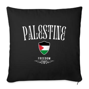 Palestine, design minimaliste élégant - Housse de coussin décorative 45 x 45 cm - noir - Devant
