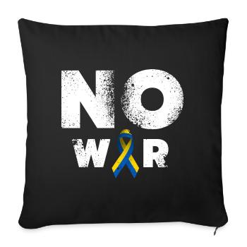 Pas de guerre Ukraine Signe de paix - Housse de coussin décorative 45 x 45 cm - noir - Devant