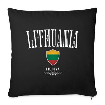 Lithuanian pride, minimalist elegant design - Sofa pillowcase 17,3'' x 17,3'' (45 x 45 cm) - black - Front
