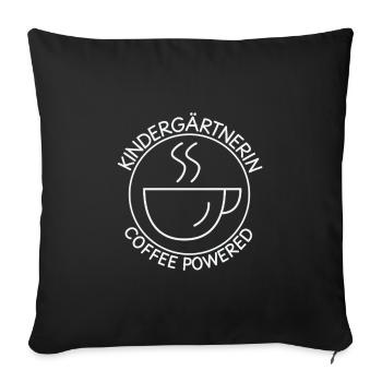 Kindergarten Teacher Coffee Powered Kindergarten - Sofa pillowcase 17,3'' x 17,3'' (45 x 45 cm) - black - Front