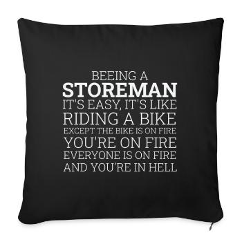 Storeman à vélo - Housse de coussin décorative 45 x 45 cm - noir - Devant
