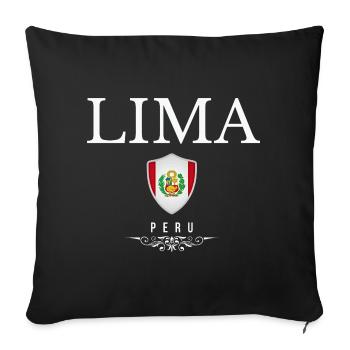 Lima Peru, Lima elegant minimalist design - Sofa pillowcase 17,3'' x 17,3'' (45 x 45 cm) - black - Front