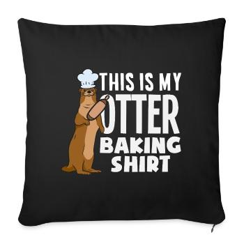 Sea Otter Cartoon Baking Shirt - Sofa pillowcase 17,3'' x 17,3'' (45 x 45 cm) - black - Front