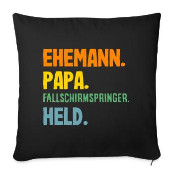 Funny skydiver adrenaline junkie dad - Sofa pillowcase 17,3'' x 17,3'' (45 x 45 cm) - black - Front