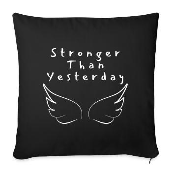 Stronger Than Yesterday Wings - Sofa pillowcase 17,3'' x 17,3'' (45 x 45 cm) - black - Front