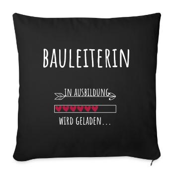 Civil Engineering Student Training Construction Manager - Sofa pillowcase 17,3'' x 17,3'' (45 x 45 cm) - black - Front