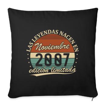November 2007 Vintage Retro Birthday - Sofa pillowcase 17,3'' x 17,3'' (45 x 45 cm) - black - Front