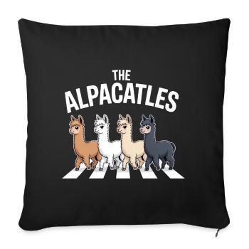 Alpacatles Llama Alpaca - Sofa pillowcase 17,3'' x 17,3'' (45 x 45 cm) - black - Front