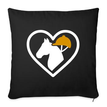 Horse Riding Heart Equestrian Love Gift - Sofa pillowcase 17,3'' x 17,3'' (45 x 45 cm) - black - Front