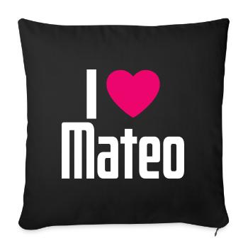 J’aime Mateo Pink Heart J’aime Mateo - Housse de coussin décorative 45 x 45 cm - noir - Devant