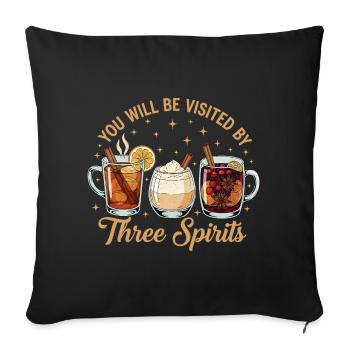 Les « Trois Esprits » de Noël boivent de l’humour - Housse de coussin décorative 45 x 45 cm - noir - Devant
