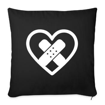 Heart + Care Assistant – Super Parent Care Assist - Sofa pillowcase 17,3'' x 17,3'' (45 x 45 cm) - black - Front