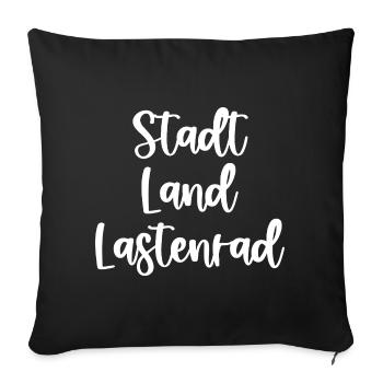 Stadt Land Lastenrad Typo-Design - Sofakissenbezug 45 x 45 cm - Schwarz - Vorne