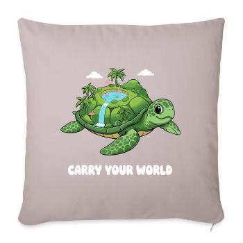Island turtle with waterfall - Sofa pillowcase 17,3'' x 17,3'' (45 x 45 cm) - light taupe - Front