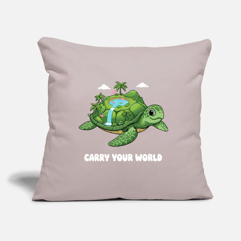 Island turtle with waterfall Sofa pillowcase 17,3'' x 17,3'' (45 x 45 cm)