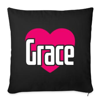 I Love Grace Pinkes Herz Ich liebe Grace - Sofakissenbezug 45 x 45 cm - Schwarz - Vorne