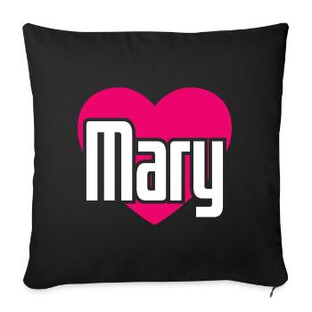 J’aime Marie Coeur Rose J’aime Marie - Housse de coussin décorative 45 x 45 cm - noir - Devant