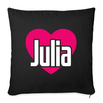 J’aime Julia Coeur rose J’aime Julia - Housse de coussin décorative 45 x 45 cm - noir - Devant