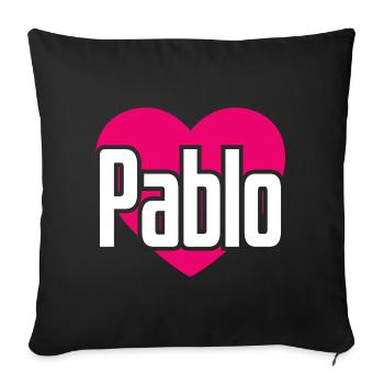 J’aime Pablo Coeur Rose J’aime Pablo - Housse de coussin décorative 45 x 45 cm - noir - Devant
