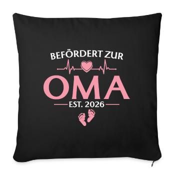 Promoted to Grandma 2026 - Baby Shower - Sofa pillowcase 17,3'' x 17,3'' (45 x 45 cm) - black - Front