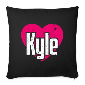 I Love Kyle Pink Heart I Love Kyle - Sofa pillowcase 17,3'' x 17,3'' (45 x 45 cm) - black - Front