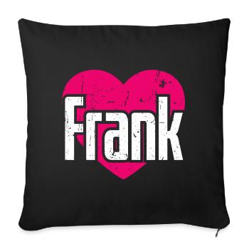 I Love Frank Pink Heart I Love Frank - Sofa pillowcase 17,3'' x 17,3'' (45 x 45 cm) - black - Front