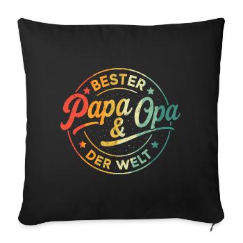 Grand-père Idées cadeaux pour la fête des pères Papa Papa Papa Fête des pères - Housse de coussin décorative 45 x 45 cm - noir - Devant