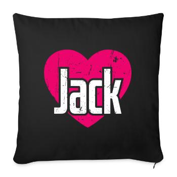 I Love Jack Pink Heart I Love Jack - Sofa pillowcase 17,3'' x 17,3'' (45 x 45 cm) - black - Front