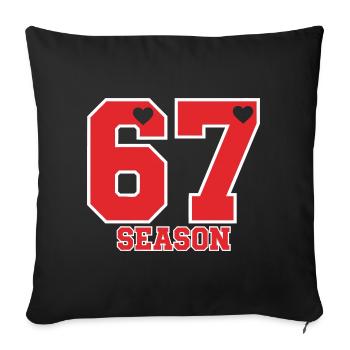 Sechs Sieben Saison Spaß 67 Valentinstag Saison Se - Sofakissenbezug 45 x 45 cm - Schwarz - Vorne