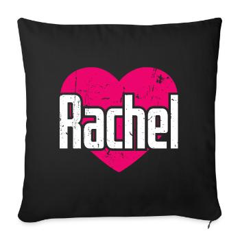 I Love Rachel Pink Heart I Love Rachel - Sofa pillowcase 17,3'' x 17,3'' (45 x 45 cm) - black - Front