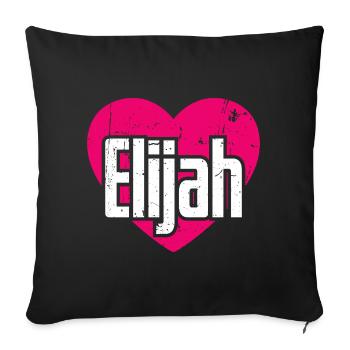 I Love Elijah Pink Heart I Love Elijah - Sofa pillowcase 17,3'' x 17,3'' (45 x 45 cm) - black - Front