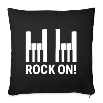 Rock On Piano Keys - Sofa pillowcase 17,3'' x 17,3'' (45 x 45 cm) - black - Front