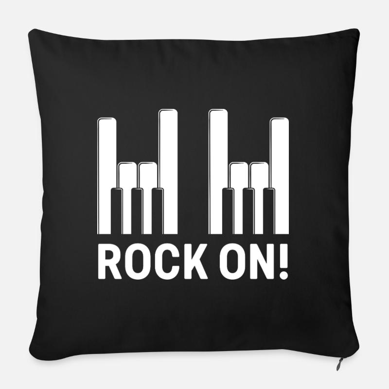 Rock auf Klaviertasten - Sofakissenbezug 45 x 45 cm - Schwarz