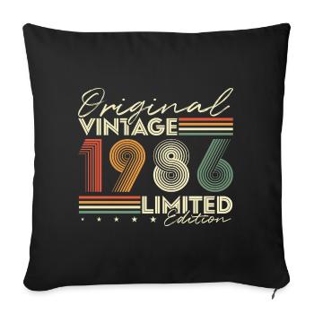 Original 1986 Vintage Vintage Anniversaire Rétro - Housse de coussin décorative 45 x 45 cm - noir - Devant