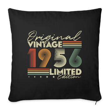 Original 1956 Vintage Vintage Anniversaire Rétro - Housse de coussin décorative 45 x 45 cm - noir - Devant