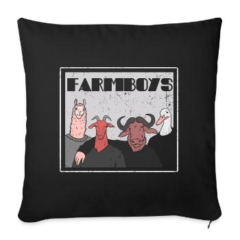 Farmboys - for farmers, farmers and animal fans - Sofa pillowcase 17,3'' x 17,3'' (45 x 45 cm) - black - Front